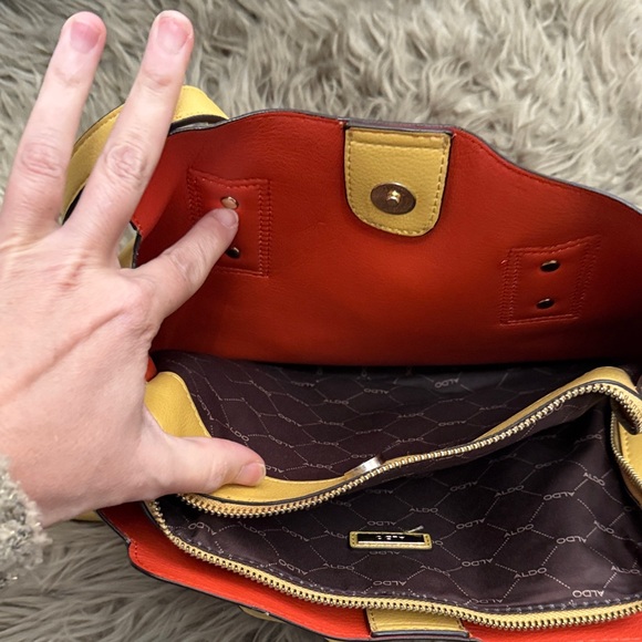 Aldo Vibrant Yellow and Red Tote Bag - Picture 11 of 13